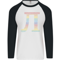 Rainbow Pie Day Maths Mathematics LGBT Mens L/S Baseball T-Shirt White/Black