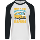 Just a Boy Who Loves Buses Bus Mens L/S Baseball T-Shirt White/Black