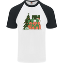 Alien Family Christmas Xmas Mens S/S Baseball T-Shirt White/Black