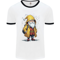 Santa Raincoat Christmas Rainy Season Santa Mens Ringer T-Shirt White/Black