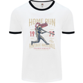 Home Run Vintage Baseball Player Mens Ringer T-Shirt White/Black