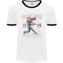 Home Run Vintage Baseball Player Mens Ringer T-Shirt White/Black