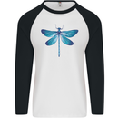 A Blue Dragonfly Mens L/S Baseball T-Shirt White/Black