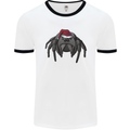 Christmas Tarantula Funny Xmas Hat Spider Mens Ringer T-Shirt White/Black