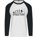 Evolution of Rugby Player Union Funny Mens L/S Baseball T-Shirt White/Black