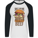 Food Sweet Dreams Beef Funny Chef BBQ Cook Mens L/S Baseball T-Shirt White/Black