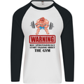 Gym May Start Talking About Mens L/S Baseball T-Shirt White/Black