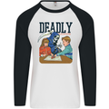 Deadly Games Ouija Board For Kids Grim Reaper Mens L/S Baseball T-Shirt White/Black