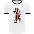 St Georges Day Knights Templar Sword Mens Ringer T-Shirt White/Black