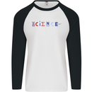 Science Symbols Physics Chemistry Biology Mens L/S Baseball T-Shirt White/Black