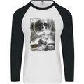 Kiss of Death Pirates Sailing Sailor Mens L/S Baseball T-Shirt White/Black