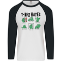 T-Rex Hates Funny Dinosaurs Jurassic Gym Mens L/S Baseball T-Shirt White/Black