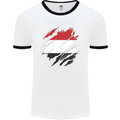 Torn Yemen Flag Yemeni Day Football Mens Ringer T-Shirt White/Black