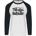 The Rodfather Funny Fishing Rod Father Mens L/S Baseball T-Shirt White/Black