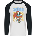 Santalorian Funny Christmas Parody Xmas Mens L/S Baseball T-Shirt White/Black