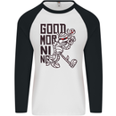 Good Morning Mummy Coffee Halloween Mens L/S Baseball T-Shirt White/Black