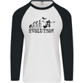 Evolution of a Skydiver Funny Skydiving Mens L/S Baseball T-Shirt White/Black