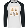 Types of Cat Persian Siamese British Bengal Mens L/S Baseball T-Shirt White/Black