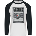 Wanted Remote Control Funny TV Lost Misplaced Mens L/S Baseball T-Shirt White/Black