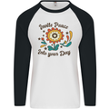 Invite Peace Day Hippy Flower Power Funny Mens L/S Baseball T-Shirt White/Black