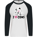 I Love Cows Mens L/S Baseball T-Shirt White/Black