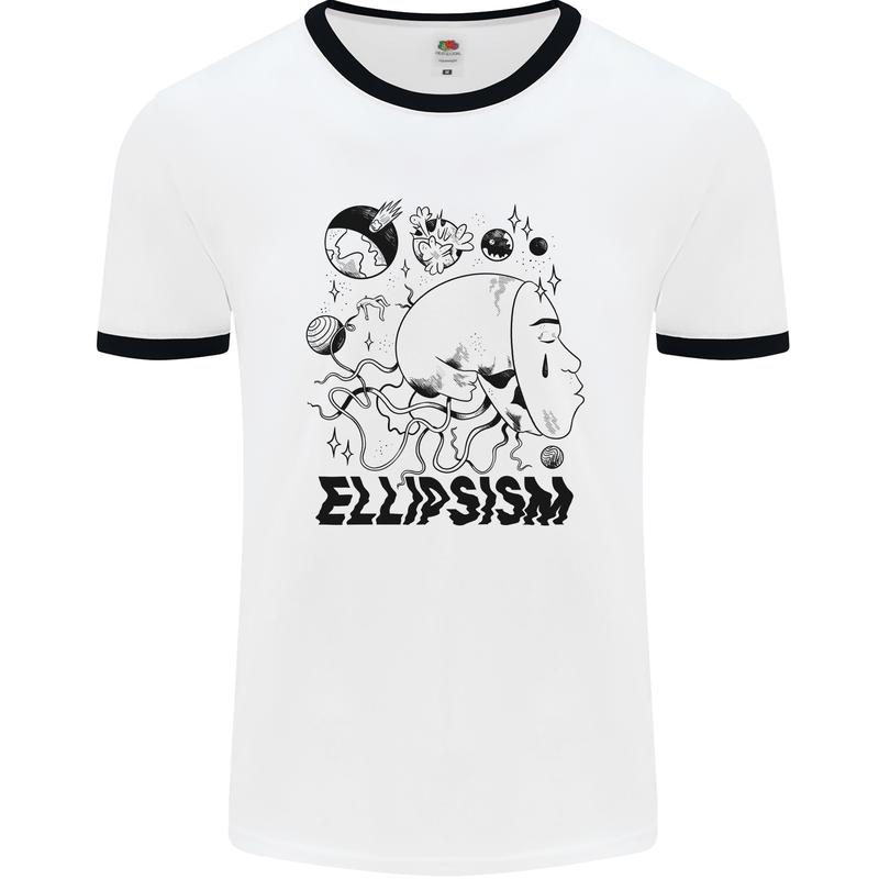 Ellipsism Missing Out on the Future Mens Ringer T-Shirt White/Black