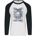 Pacific Pirates Sailing Sailor Boat Mens L/S Baseball T-Shirt White/Black