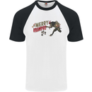 Merry Krampus Funny Christmas Xmas Mens S/S Baseball T-Shirt White/Black