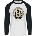 Vikings Valhalla Awaits Valknut Symbol Odin Mens L/S Baseball T-Shirt White/Black