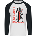 Born & Bred England St Georges Day Mens L/S Baseball T-Shirt White/Black