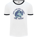 Offensive Turtle Climate Change Environment Mens Ringer T-Shirt White/Black
