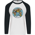 It's Never Too Late Climate Change Mens L/S Baseball T-Shirt White/Black