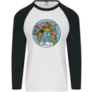 It's Never Too Late Climate Change Mens L/S Baseball T-Shirt White/Black