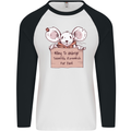 Hungry Mouse Mens L/S Baseball T-Shirt White/Black