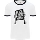 Black Lives Matter Sign Racial Equality Mens Ringer T-Shirt White/Black