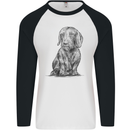A Dachshund Dog Mens L/S Baseball T-Shirt White/Black