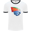 Curled Eritrean Flag Eritrea Flag Day Football Mens Ringer T-Shirt White/Black