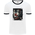 Eternal Spirit of Christmas Skull Guitar Rock Music Mens Ringer T-Shirt White/Black