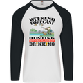 Hunting Weekend Alcohol Beer Funny Hunter Mens L/S Baseball T-Shirt White/Black