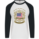 All Men Are Born Equal American America USA Mens L/S Baseball T-Shirt White/Black