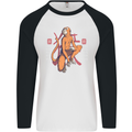 Chinese Zodiac Shengxiao Year of the Monkey Mens L/S Baseball T-Shirt White/Black