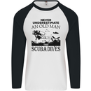 An Old Man That Scuba Dives Diver Dive Mens L/S Baseball T-Shirt White/Black