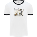 Branch Manager Funny Dog Walking Dad Mens Ringer T-Shirt White/Black