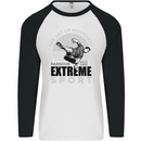 Parkour Free Running the Art of Movement Mens L/S Baseball T-Shirt White/Black