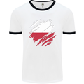 Torn Poland Flag Polish Day Football Mens Ringer T-Shirt White/Black