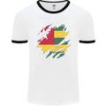 Torn Togo Flag Togolese Day Football Mens Ringer T-Shirt White/Black