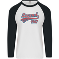 Legend Since 56th Birthday 1967 Mens L/S Baseball T-Shirt White/Black