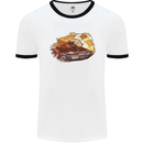 Polygonal Chameleon Mens Ringer T-Shirt White/Black