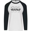 Golf Life's Important Choices Funny Golfing Mens L/S Baseball T-Shirt White/Black