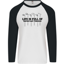 Golf Life's Important Choices Funny Golfing Mens L/S Baseball T-Shirt White/Black